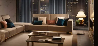 Produktbild von Wohnlandschaft Couch Polster Textil Stoff Leder Sitz Garnitur Eck Ecksofa L-Form