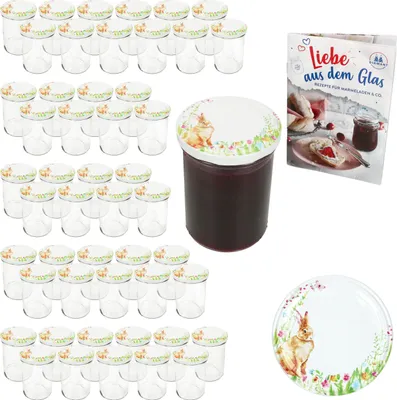 Produktbild von 50er Set Sturzglas 435ml Einmachglas Osterfreude Deckel Heft Ostern