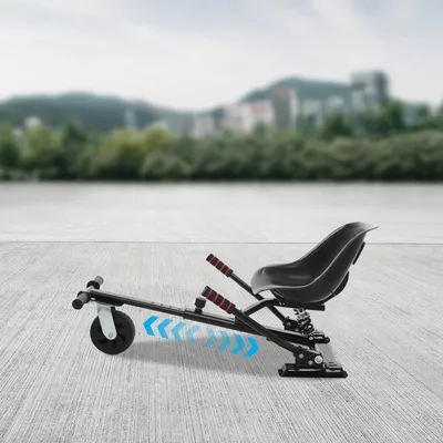 Image de Siège pour hoverboard - Accessoire pour hoverkart - Longueur réglable - Fixations amortissantes - Pour roues de 16,5 à 25,4 cm - Pour enfants et adultes - Noir