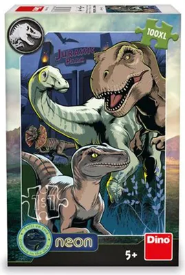Obrázok produktu pre DINO Svietiace puzzle Jurský Svet XL 100 dielikov