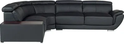 Produktbild von Vente-unique NAHIA, Ecksofa, Wohnzimmer, Schwarz, 5 Sitz(e), Schwarz, 600 kg