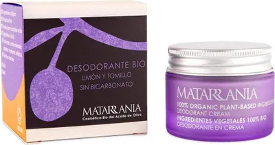 Produktbild von Matarrania BIO CREAM DEODORANT Zitrone und Thymian ohne Backpulver 30 ml