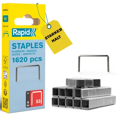 Produktbild von Rapid 40109501, 4 mm, Galvanisiertes Metall, Stahl, Rapid, 16 mm, 111 mm