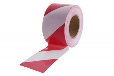 Image de Ruban d'avertissement 80mmx250m rouge et blanc