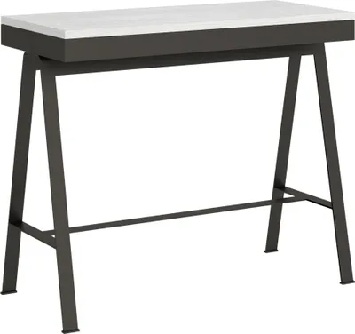Zdjęcie produktu dla ITAMOBY - Konsola rozkładana 90x40/300 cm Banco Evolution Frassino biała rama w kolorze Antracytu