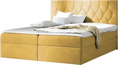 Produktbild von MIRJAN24 Boxspringbett Loloz, Doppelbett mit Bettkasten und Matratze, Ehebett (Farbe: Mikrofaza 0007, Größe: 140x200 cm)