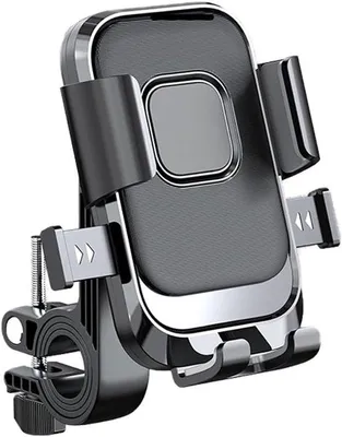 Image de Support de téléphone pour moto, rotation à 360 degrés - Support de téléphone pour guidon de moto. Compatible avec les smartphones de 4,7 à 7,1 pouces - Noir