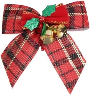 Immagine prodotto di Ghirlande natalizie con palline per regali fai da te e decorazioni per l'albero di Natale in nero e rosso - Set da 12 pezzi