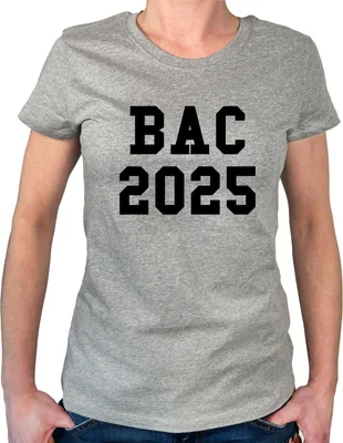 Produktbild von Huuraa Damen T-Shirt BAC 2025 Abschluss Frankreich M Sport Grey Bio Baumwolle Fairtrade Damenshirt Geschenkidee