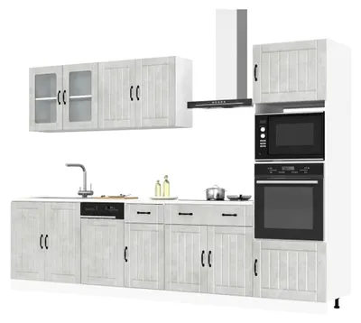 Produktbild von Küchenschrank-Set Kalmar - 7-teilig - Betongrau