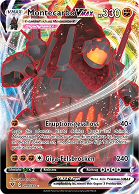 Produktbild von Montecarbo VMAX Schwert & Schild Farbenschock 099/185 Pokemon Einzelkarten 1 Stück