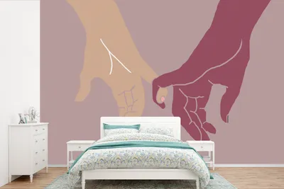 Produktbild von MuchoWow® Fototapete für Wohnzimmer oder Schlafzimmer Wandtapete Vinyl Motivtapete Hände - Farben - Abstrakt - Kunst - 600x400 cm - Vinyltapeten