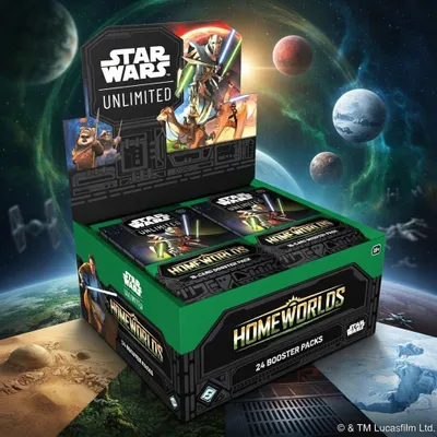 Produktbild von Fantasy Flight Games Star Wars: Unlimited – Homeworlds Booster Display – Englisch – 24 Boosterpacks mit 384 Sammelkarten