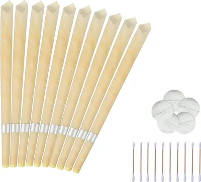 Produktbild von 10 Stück Ohrkerzen Ohrenschmalzentferner - Natürliches Bienenwachs-Set