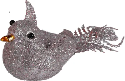 Image de Décoration d'arbre de Noël oiseau avec paillettes, set de 4 décorations d'arbre de Noël, couleur:rose