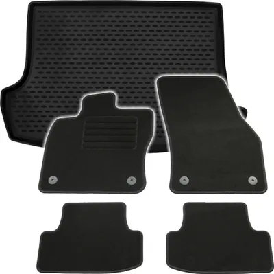 Produktbild von Gummi-Kofferraumwanne + Fußmatten Set für VW T-Roc, Bj. 11/2017-