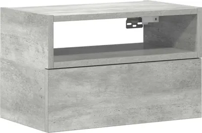 Zdjęcie produktu dla Wisząca szafka nocna, szarość betonu, 45x26x28,5 cm