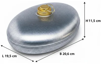 Produktbild von Wärmflasche 3 Liter aus Zink – robuste Metall Wärmflasche silber,  Germany, langlebig & sicher, leicht zu befüllen, ideal für Wärmebehandlung, Entspannung & Schmerzlinderung