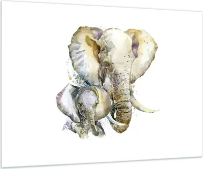 Produktbild von Bilder auf glas - Elefanten tier safari afrika - 100x70cm - Glasbilder - Wandbilder - Kunstdruck - zum Aufhängen bereit - Wanddekoration aus Glas - Glas Bilder - Wandbild auf Glas - GAA100x70-2884