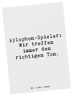 Produktbild von Mr. & Mrs. Panda Postkarte Spruch Xylophon Melodie - Weiß - Geschenk, Fotokarte, Postkarten, Musikinstrument, Instrument lernen, Schlaginstrument, Taktgefühl, Musik