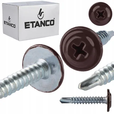 Immagine prodotto di Viti autoperforanti ETANCO GM-B per tetti in acciaio, RAL 8017 (marrone cioccolato), 4,2 x 32 mm, 250 pezzi
