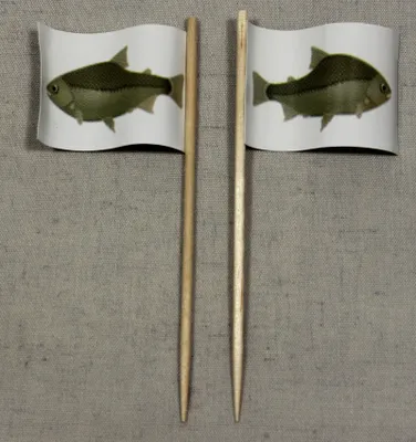 Produktbild von Party-Picker Flagge Fisch Papierfähnchen in Spitzenqualität 25 Stück Beutel