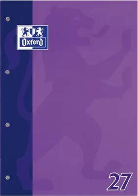 Image de 5x Oxford 100050352 Bloc scolaire Lin.27 A4 50 feuilles 90 g/qm 4 perforations