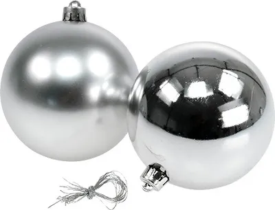 Produktbild von Weihnachtskugeln Silber Ø10cm, Set 4 Stk, Bruchsicher, 4 Stück