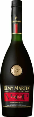 A bottle of Remy Martin VSOP Cognac.