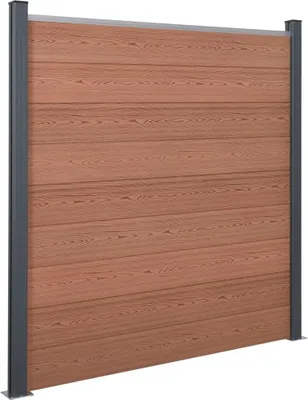 Produktbild von "im Angebot" Zaunelement-Set Braun 180x186 cm WPC - Metallzäune CC9388