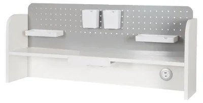 Produktbild von roba Schreibtischaufsatz - Organizer für Smart Grow Schreibtische - Magnetische Lochblechwand mit Zubehör - Ausziehbarer Leseständer & USB-C-Ladeplatz