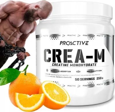 Produktbild von ProActive Creatin Monohydrat 250 g Pulver mit Vitamin B6 Geschmack: Orange 50 Portionen Kraftraining
