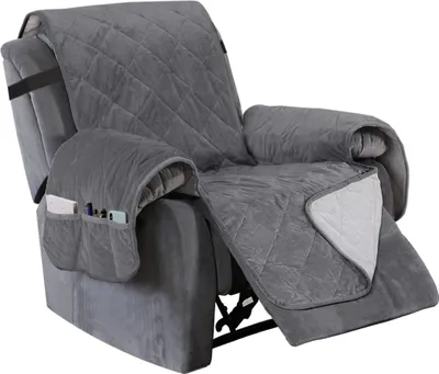 Obrázek produktu pro Deck Chair Cover Mat Protector for Quilted Arm Sofa Adjustable Elastic Band（Grey）
