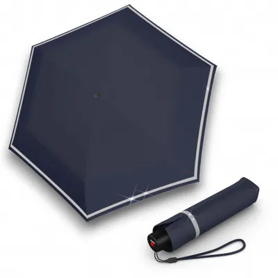Zdjęcie produktu dla Knirps KNIRPS ROOKIE NAVY REFLECTIVE - lekki parasol składany