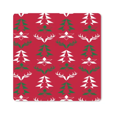 Produktbild von MuchoWow® Mauspad Mousepad Hirsche - Muster - Weihnachten 30x30 cm - Mousepads - Maus Mat - Pad - Mausunterlage - Gaming