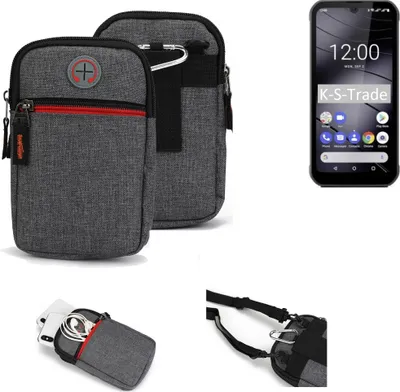 Produktbild von K-S-Trade Holster Gürteltasche kompatibel mit Gigaset GX290 Handy Tasche Schutz Hülle grau Zusatzfächer 1x