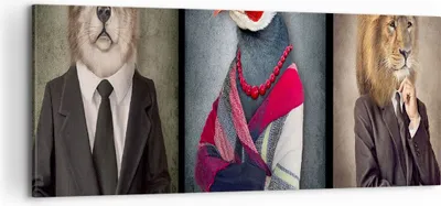 Produktbild von Bild auf Leinwand - Leinwandbild - Tier Abstraktion - 100x40cm - Wand Bild - Wanddeko - Wandbilder - Leinwanddruck - Bilder - Kunstdruck - Wanddekoration - Leinwand bilder - Wandkunst - AB100x40-4088