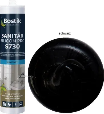 Produktbild von Bostik S730 Sanitär Silicon Pro  300ml Kartusche Silikon Fugen Dichtstoff Schwarz