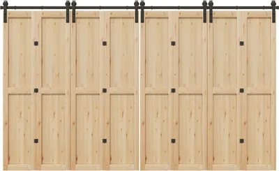 Image de vidaXL Kit de ferrures pour portes coulissantes 366 cm acier noir