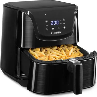 Obrázek produktu pro Horkovzdušná fritéza Klarstein , úsporná fritéza, fritéza, horkovzdušná fritéza na křupavé hranolky, fritéza s příkonem 1700 W, XXL fritovací koš 5 l, termostat, časovač, 8 programů, grafitově šedá barva