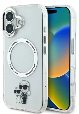 Obrázok produktu pre Karl Lagerfeld IML Karl and Choupette MagSafe kryt pre iPhone 16 priehľadný (KLHMP16SHNKCIT)