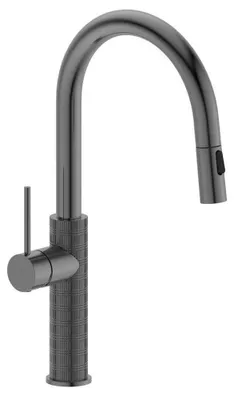 Produktbild von FLAWO Küchenarmatur mit ausziehbarer Spülbrause, gun metal
