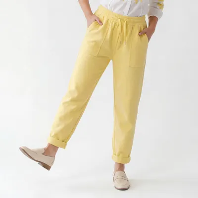 Produktbild von Jogginghose Damen Stretchhose aus Baumwolle 36 38 Freizeithose mit Taschen