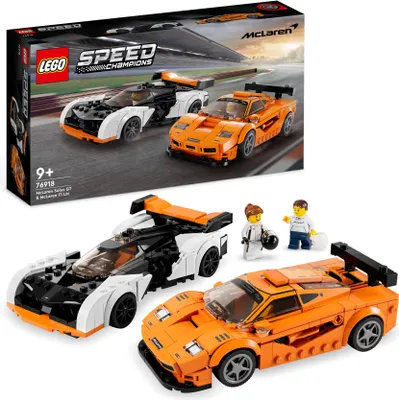 Produktbild von LEGO 76918 Speed Champions McLaren Solus GT & McLaren F1 LM, 2 ikonische Rennwagen Spielzeuge, Hypercar Modellbausatz, Auto-Sammlerstück 2023 Set