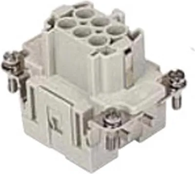 Produktbild von "Buchseneinsatz, Größe 44.27, 6P+PE, Silber, Zugfederanschluss, 16A, 500V"