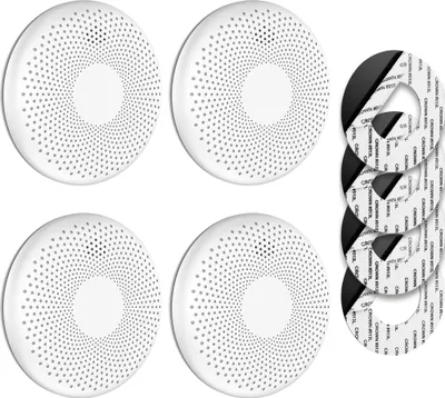 Produktbild von SAVS CS11 Kombinierter Rauch und CO Melder 4er-Pack – 10 Jahre Batterie – Extra dünnes Design – Kein LED-Licht – Montage ohne Bohren