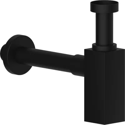 Immagine prodotto di Sifone d'arredo quadrato in ottone nero opaco