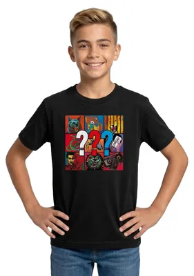 Produktbild von Spreadshirt Die Drei Fragezeichen Covermotive Teenager T-Shirt, 152/164 (12-14 Jahre), Schwarz