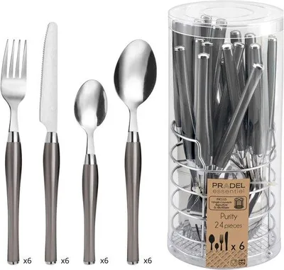Produktbild von Besteckset für 6 Personen, 24-teilig, in Grau