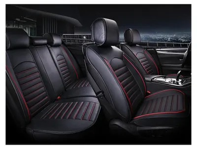 Immagine prodotto di Rivestimenti universali per auto, coprisedili, pelle, nero-rosso